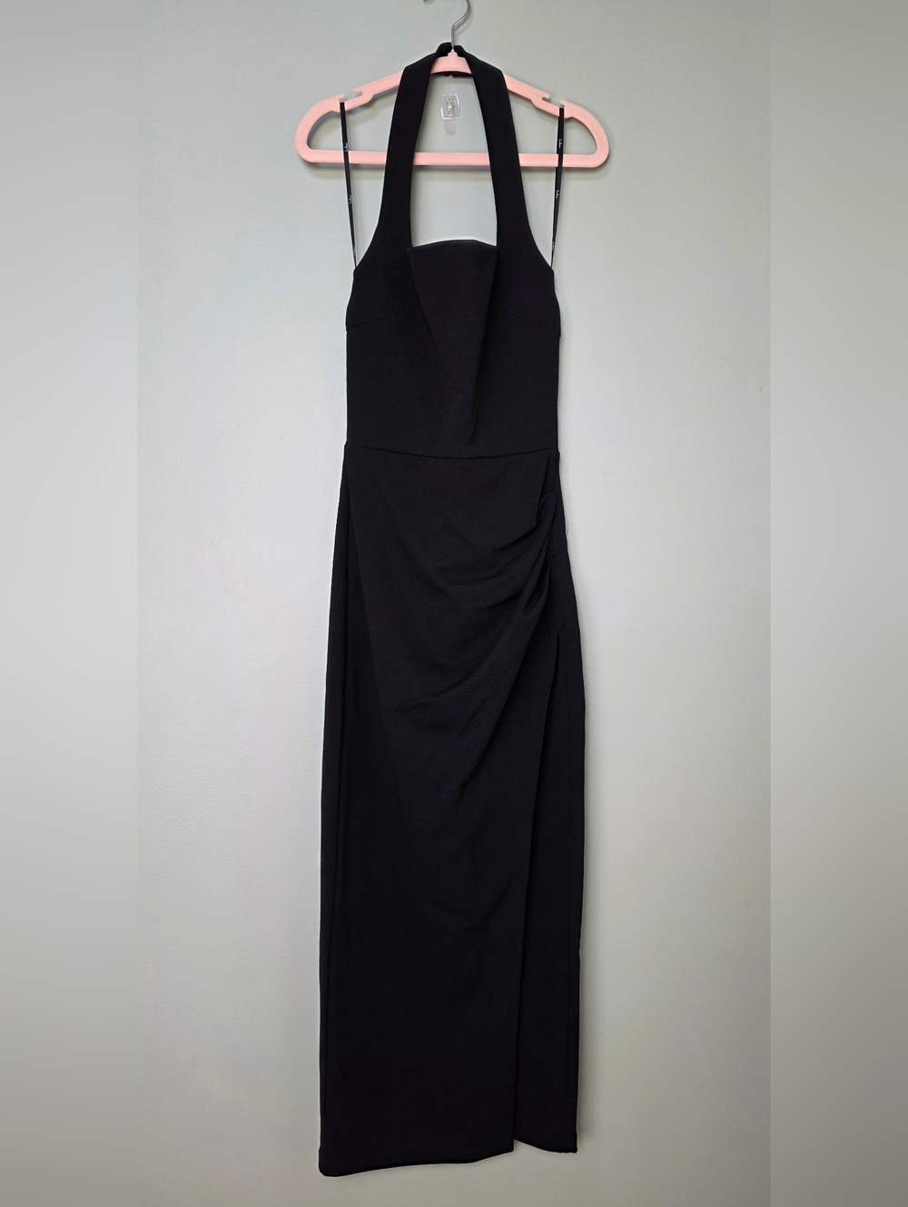 Lulus Prominent Charm Black Halter Bodycon Tulip Midi Dress, XS - Picture 4 of 10